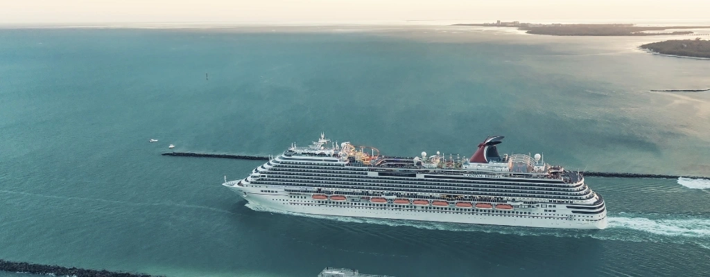 Aerial View of Cruise Ship